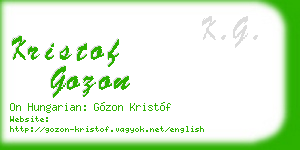 kristof gozon business card